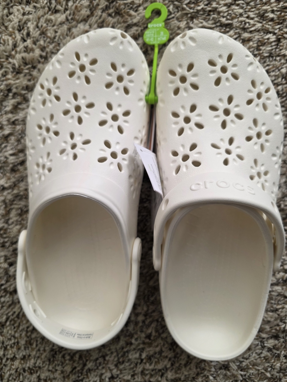 CROCS  Floral Cutout Clog - White